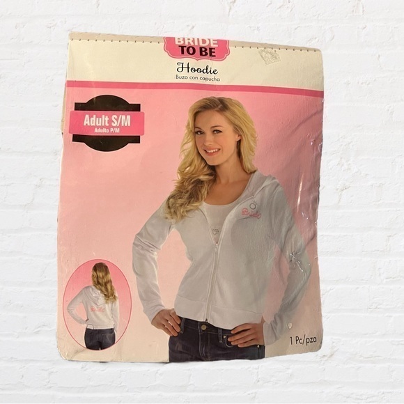 Bride To Be Zip‎ Up Hoodie White - Picture 3 of 4